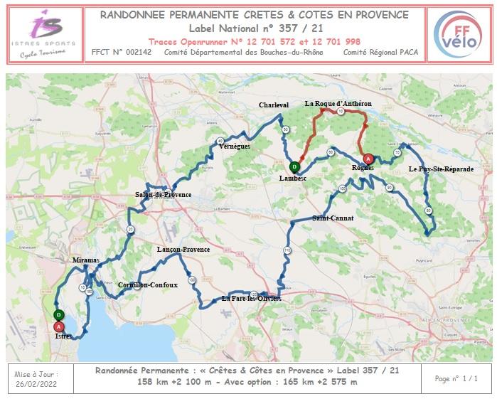 Trace Openrunner RP crêtes et côtes en Provence